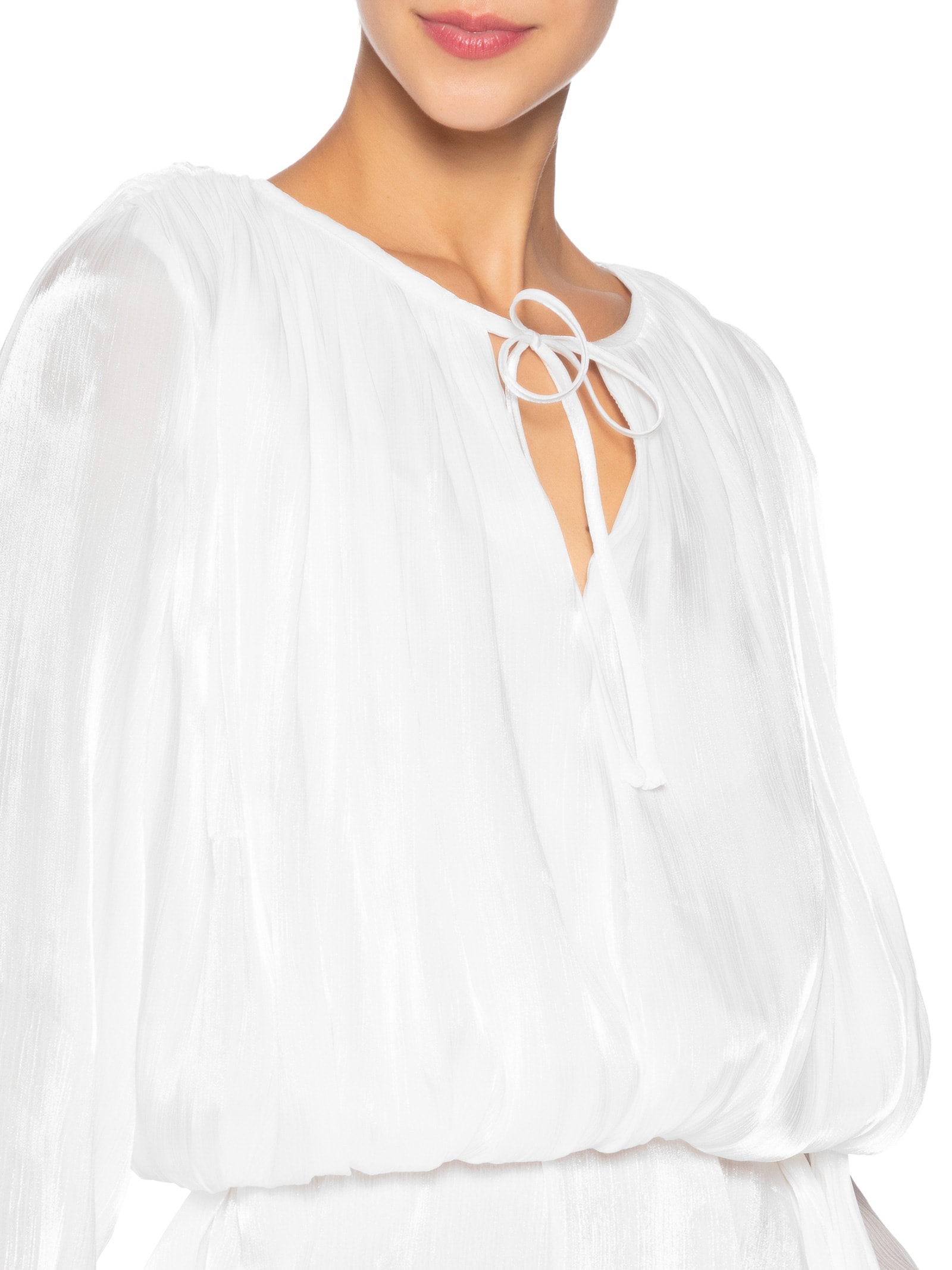 Vestido Curto Acetinado Branco Market 33