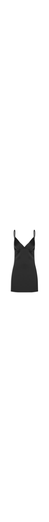 Vestido Curto Acetinado - Preto