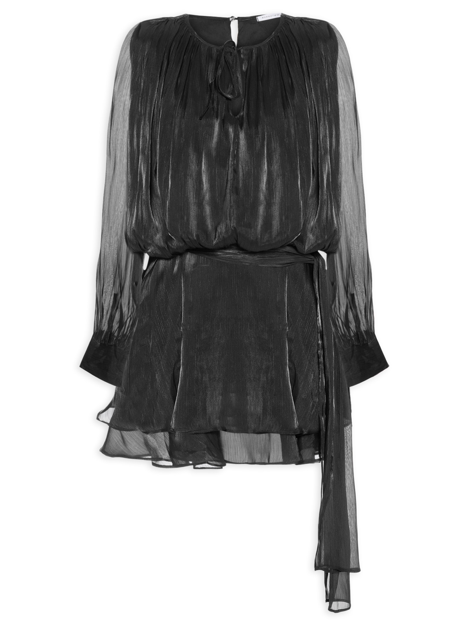 Vestido Curto Acetinado Preto Market 33