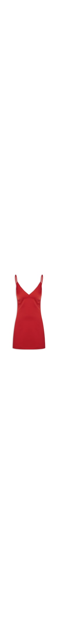 Vestido Curto Acetinado - Vermelho