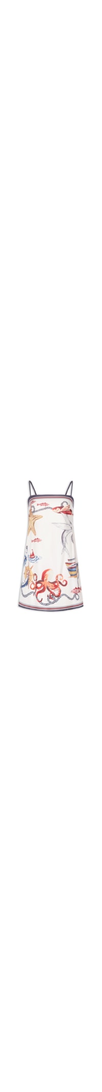 Vestido Curto Alça Colagem – Branco