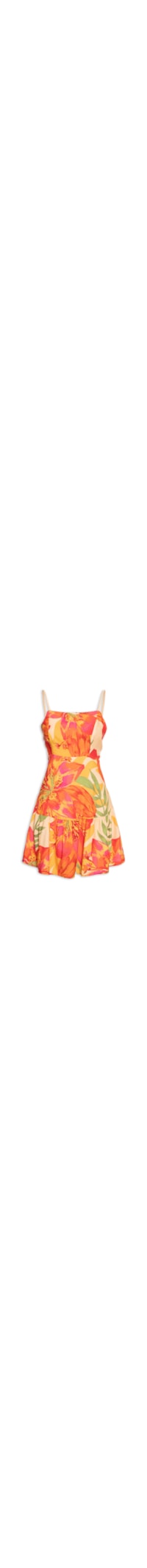 Vestido Curto Alça Corda Est - Amarelo