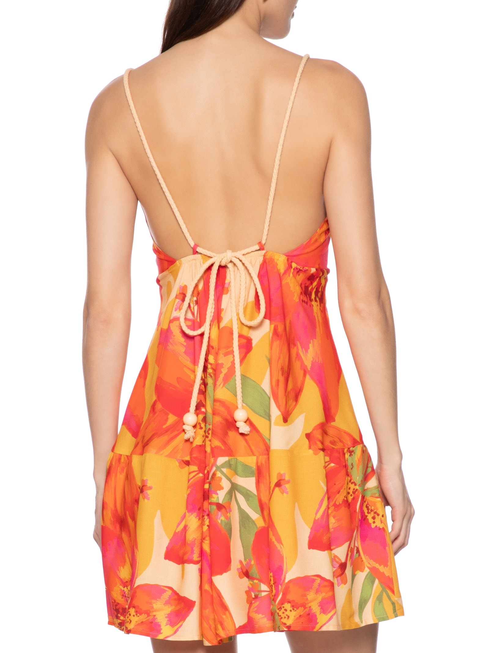 Vestido Curto Alça Corda Est Amarelo Cacay