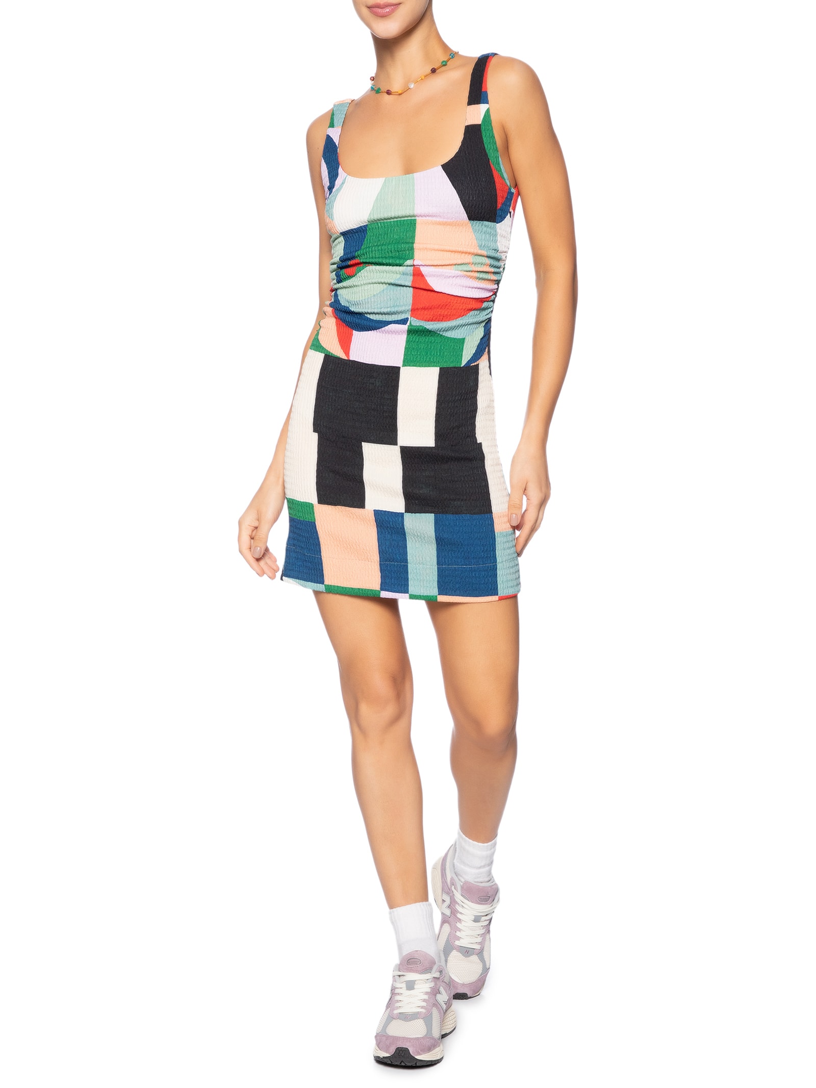 Vestido Curto Alça Recanto Dos Coqueiros Azul Farm