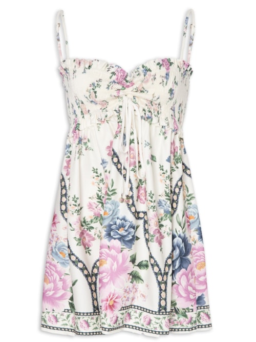 Vestido Curto Alça Romance - Off White