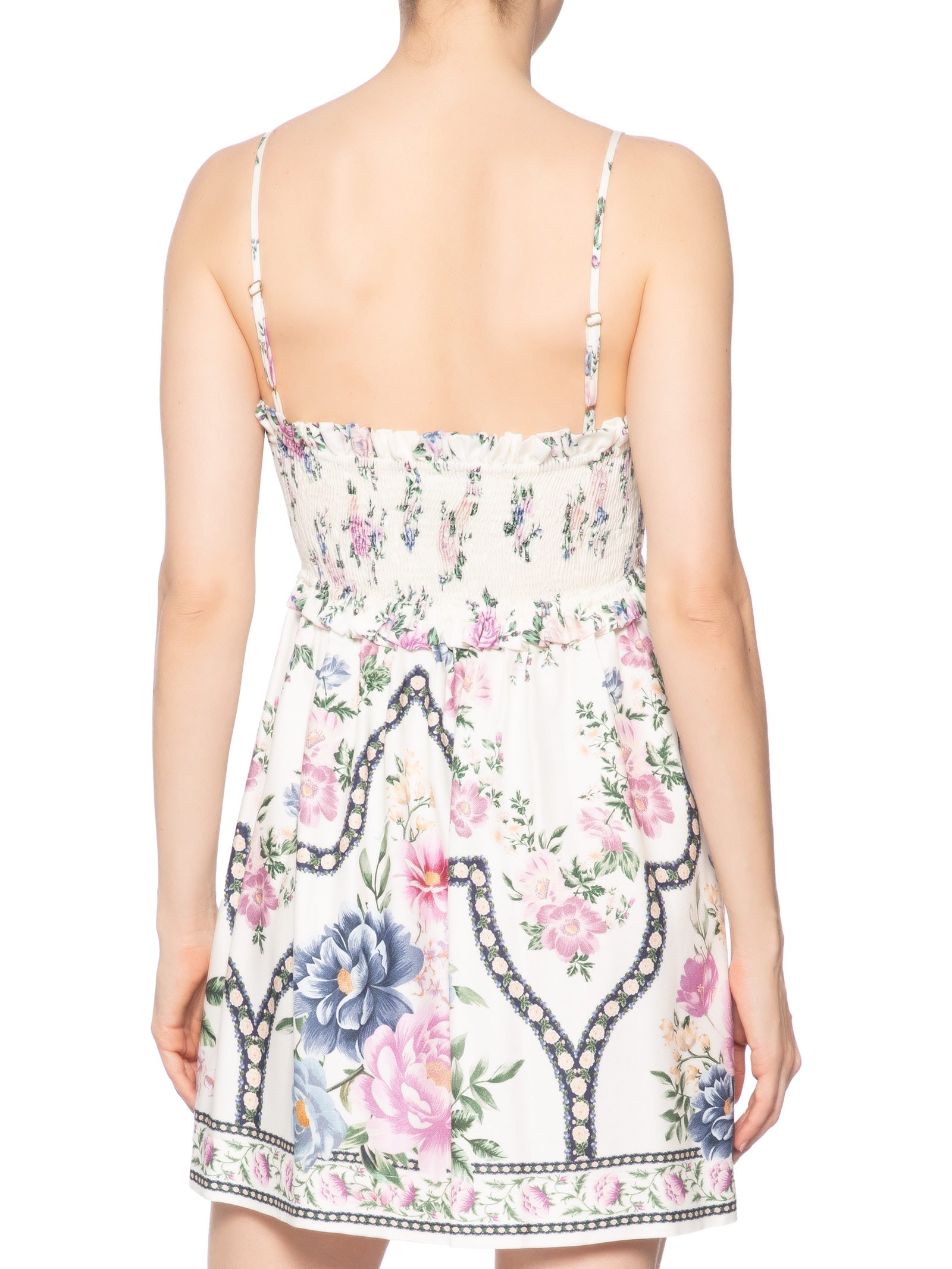 Vestido Curto Alça Romance Off White Farm