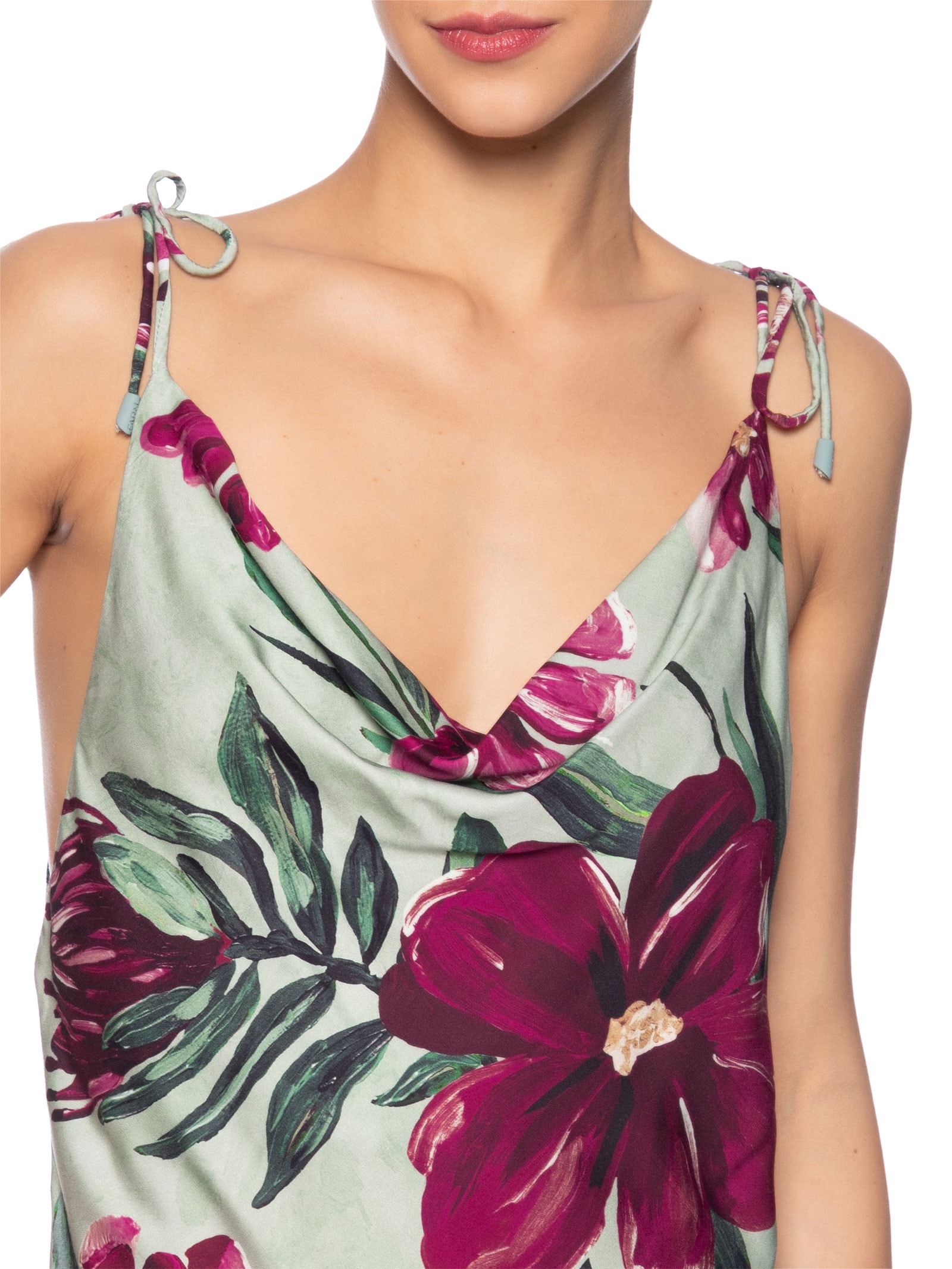 Vestido Curto Alças Lineia Verde Farm