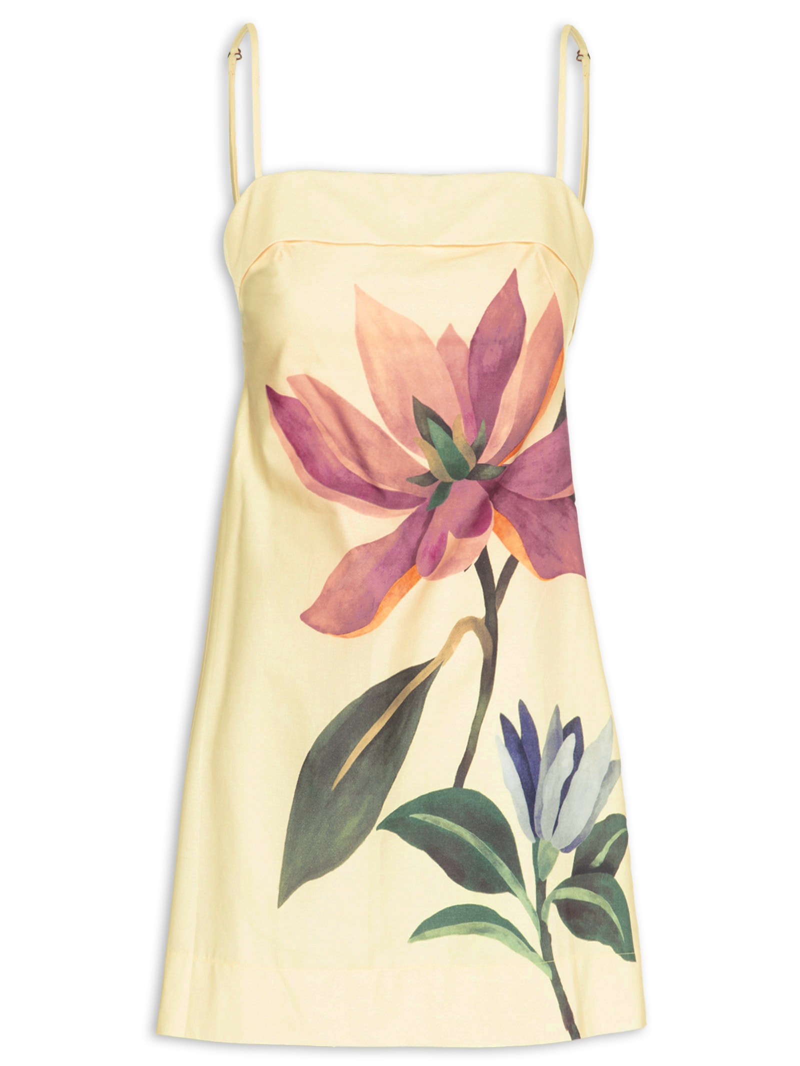 Vestido Curto Alcinha Chita Pintada Amarelo Farm