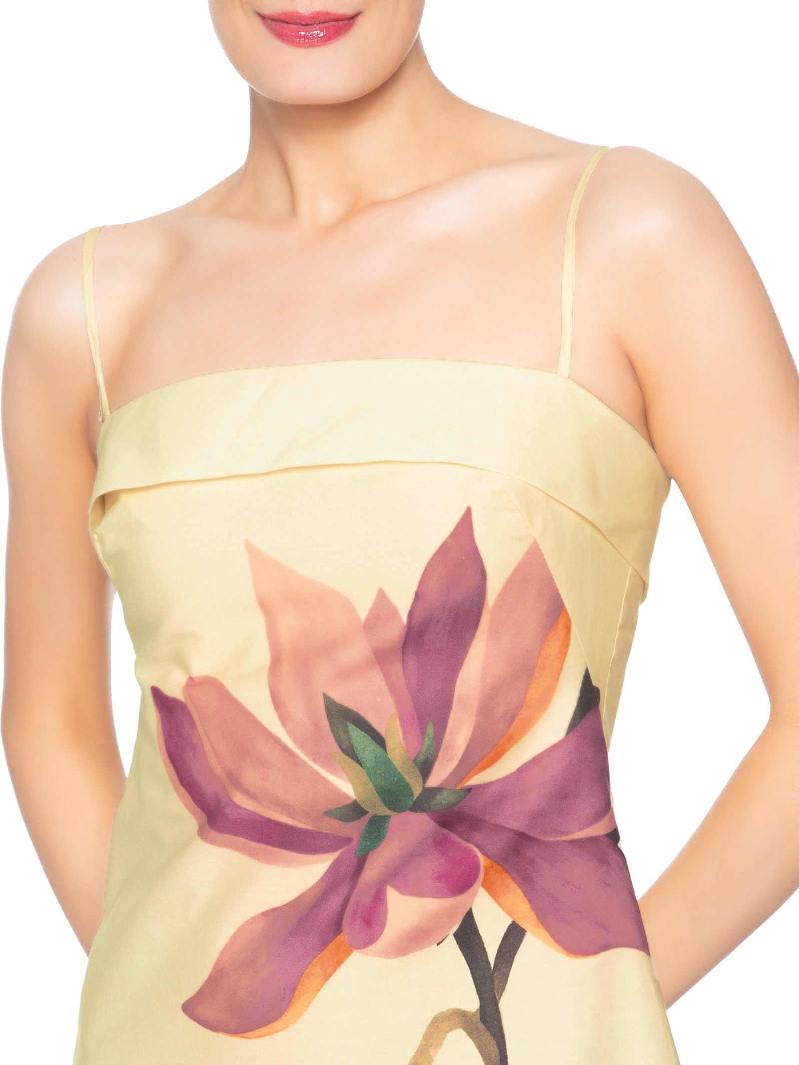 Vestido Curto Alcinha Chita Pintada Amarelo Farm