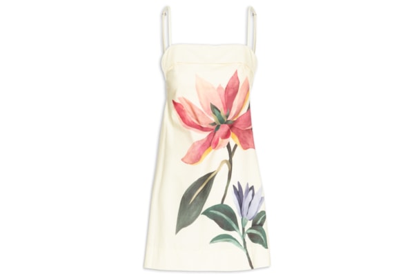 Vestido Curto Alcinha Chita Pintada -  Off White