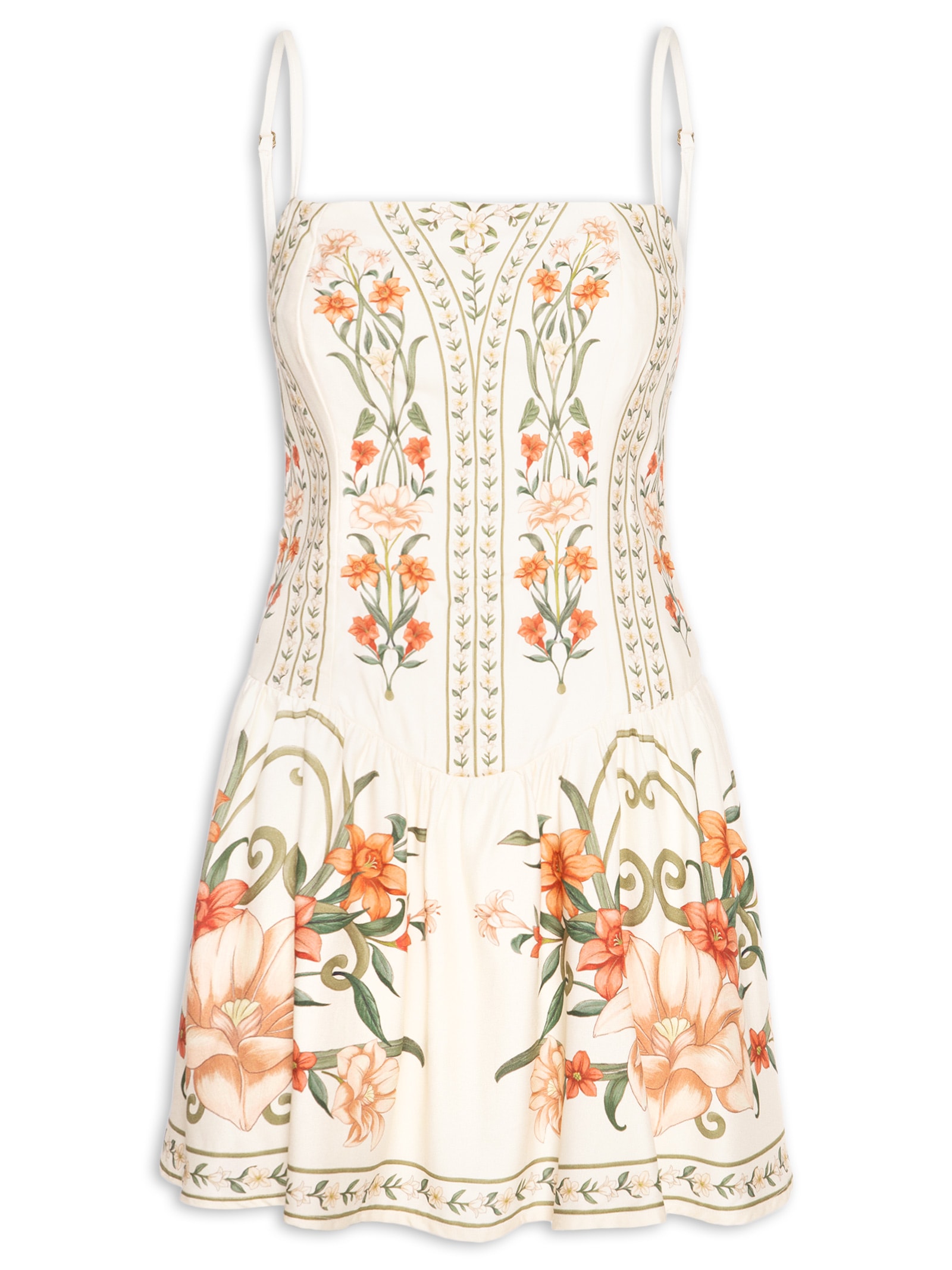 Vestido Curto Alcinha Recanto de Flor – Laranja Farm