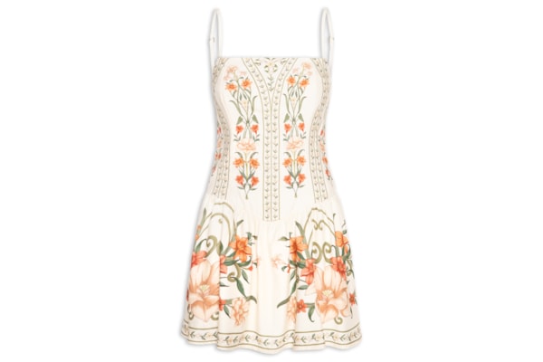 Vestido Curto Alcinha Recanto de Flor – Laranja