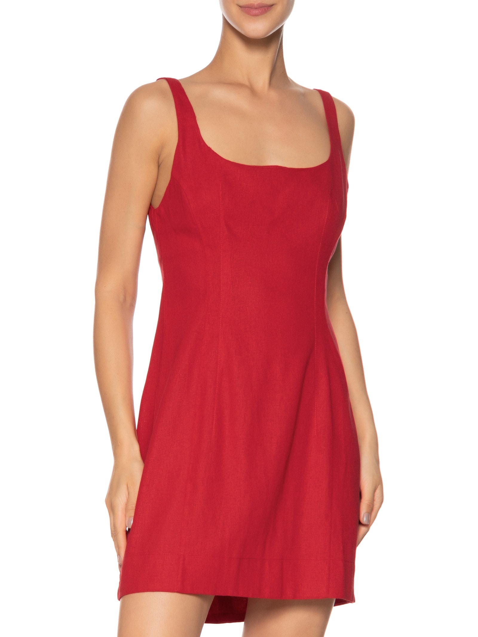 Vestido Curto Alfaiataria Vermelho Farm