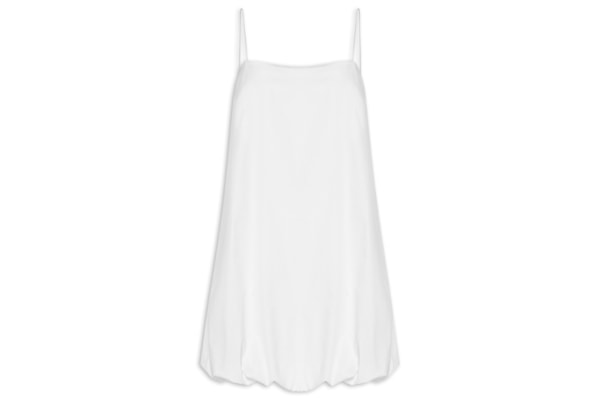 Vestido Curto Algodão Balonê - Branco