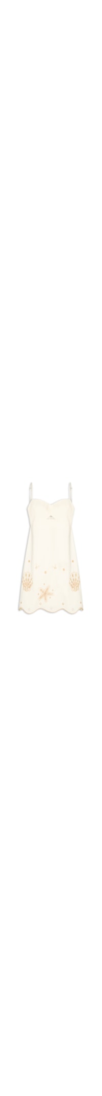Vestido Curto Algodão Barrado Festonê - Off White