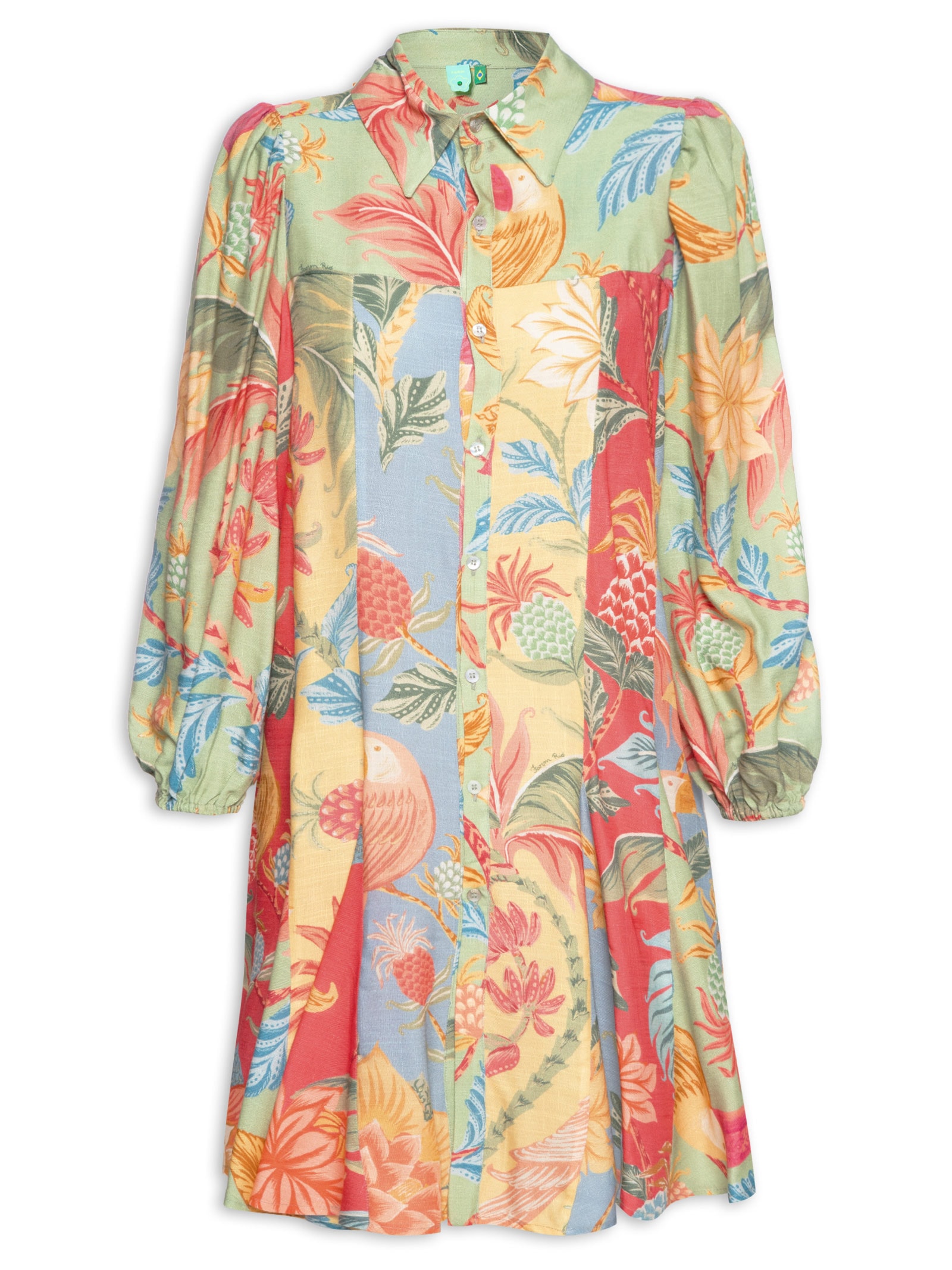 Vestido Curto Amalfi Mix Verde Farm