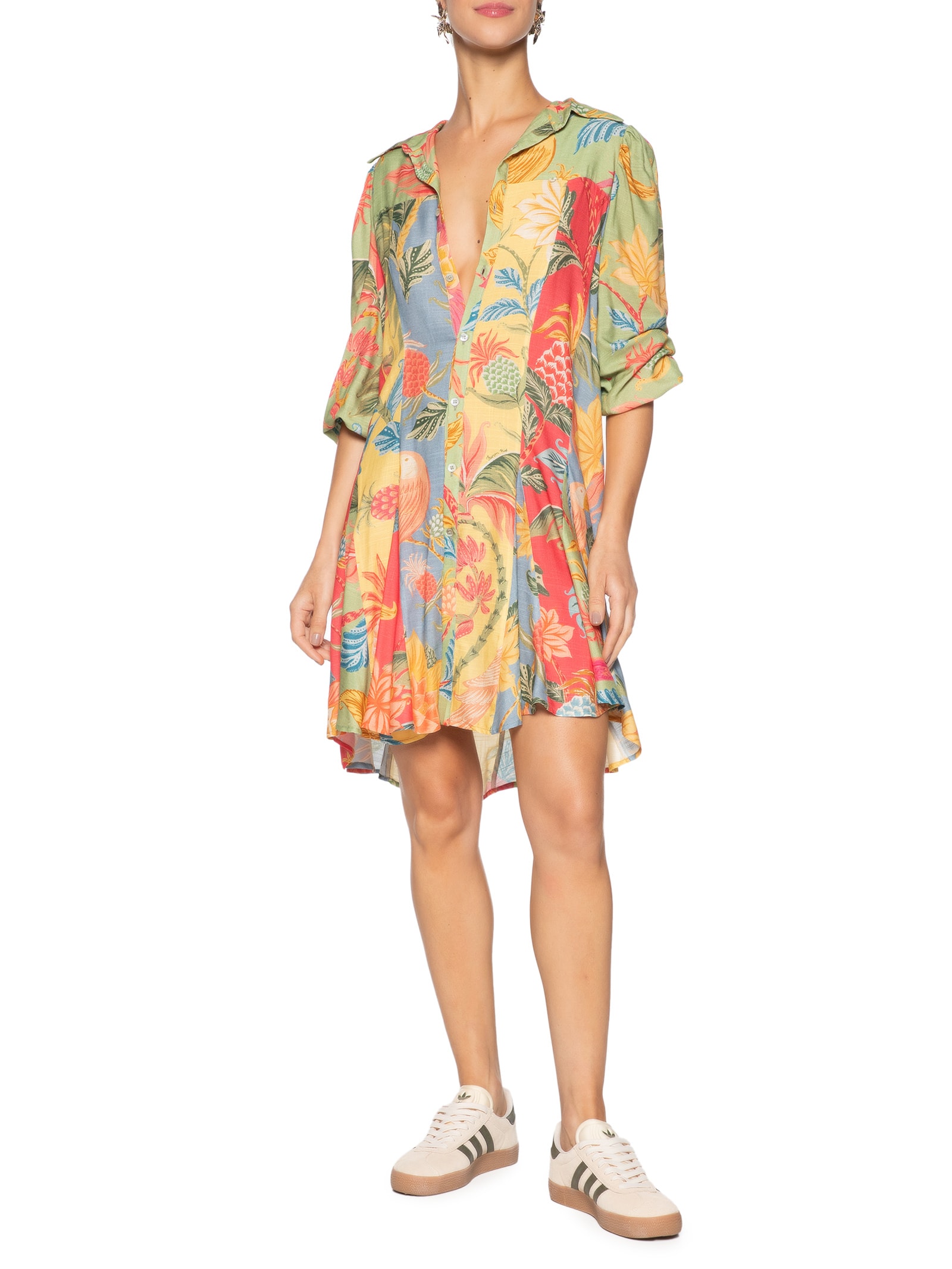 Vestido Curto Amalfi Mix Verde Farm