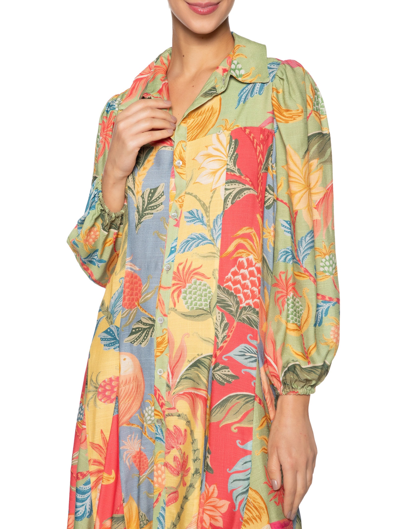 Vestido Curto Amalfi Mix Verde Farm