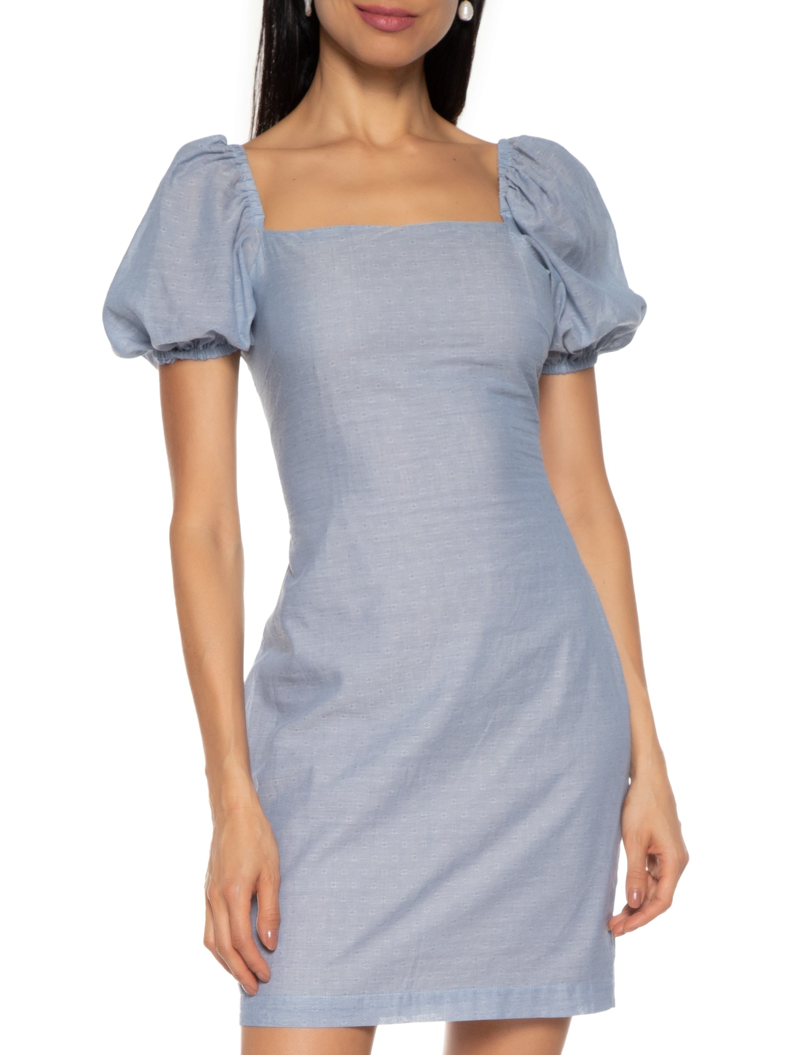 Vestido Curto Amarração Costas Azul Market 33