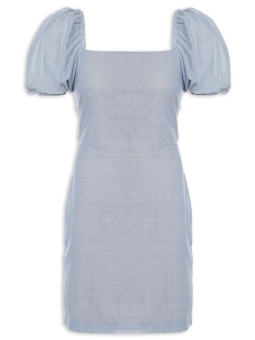 Vestido Curto Amarração Costas - Azul