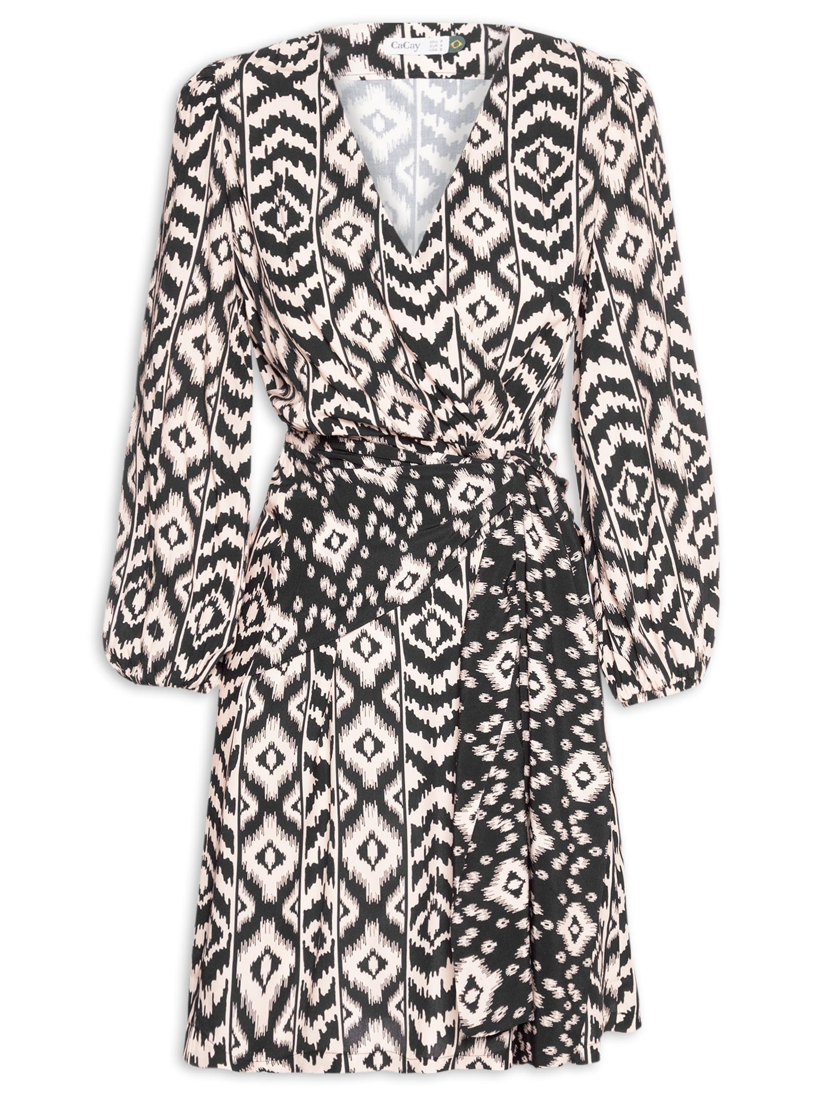 Vestido Curto Amarração Sobreposta Lateral Preto Cacay