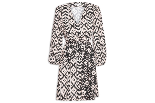 Vestido Curto Amarração Sobreposta Lateral - Preto