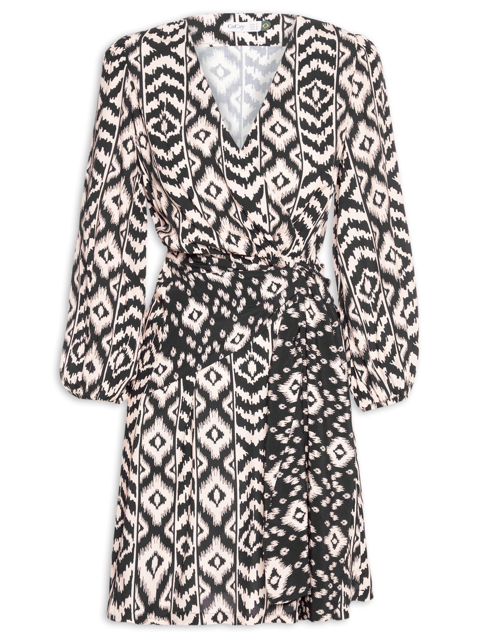 Vestido Curto Amarração Sobreposta Lateral Preto Cacay