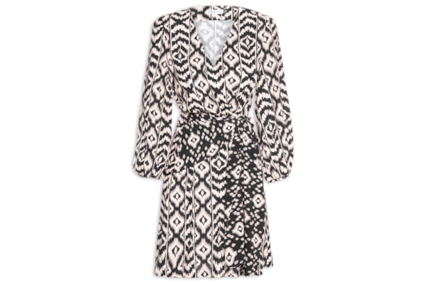 Vestido Curto Amarração Sobreposta Lateral - Preto