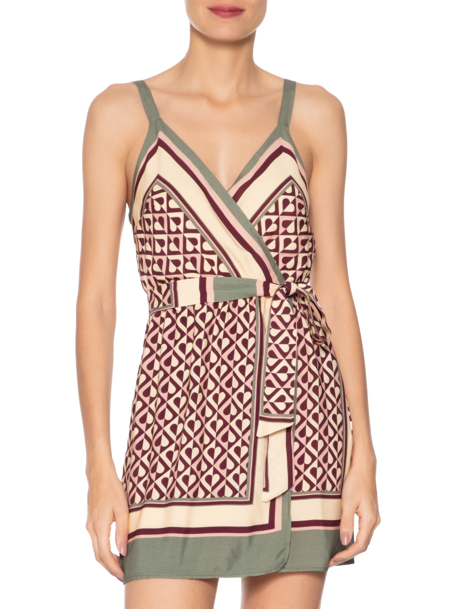 Vestido Curto Amore Marrom Farm