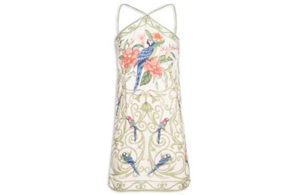 Vestido Curto Arabesco Tropical - Off White
