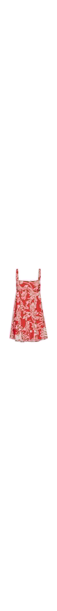 Vestido Curto Arara Floral - Vermelho