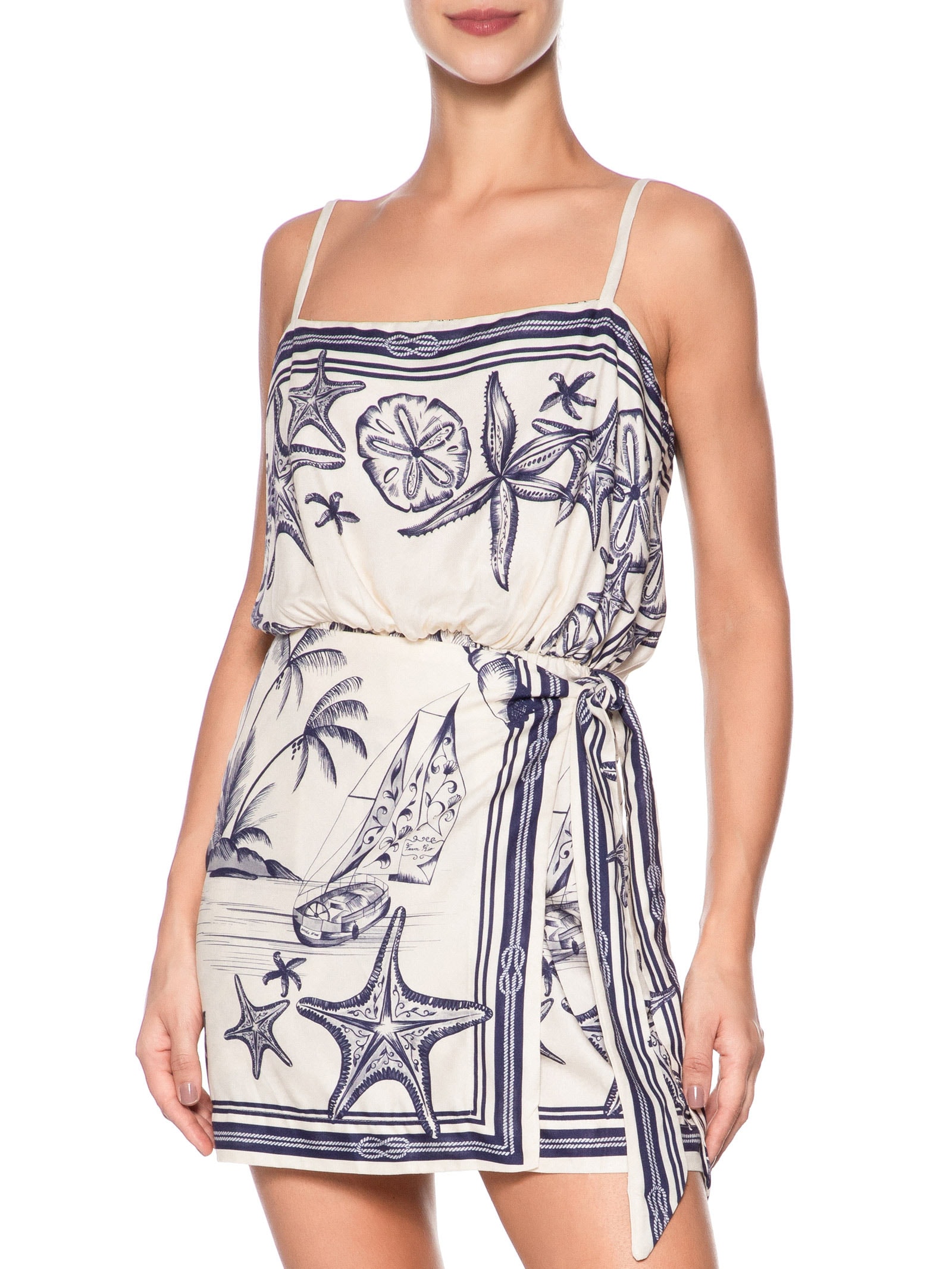 Vestido Curto Aventureiro Branco Farm