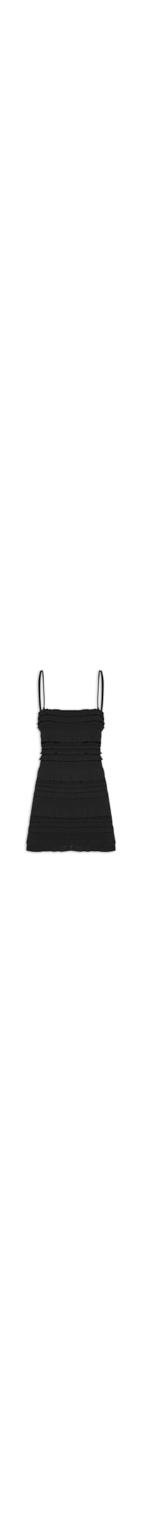 Vestido Curto Babados Textura - Preto
