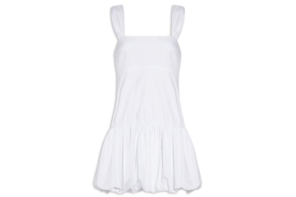 Vestido Curto Balonê Alças - Branco