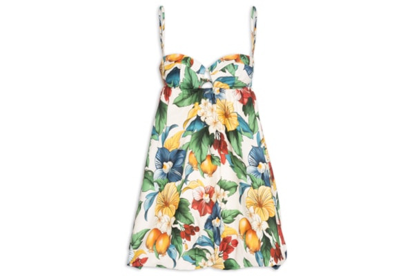 Vestido Curto Balonê Tropicalzinho - Amarelo