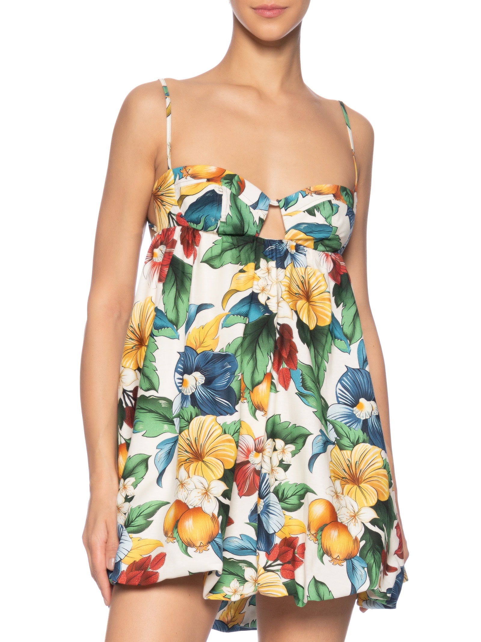 Vestido Curto Balonê Tropicalzinho Amarelo Farm