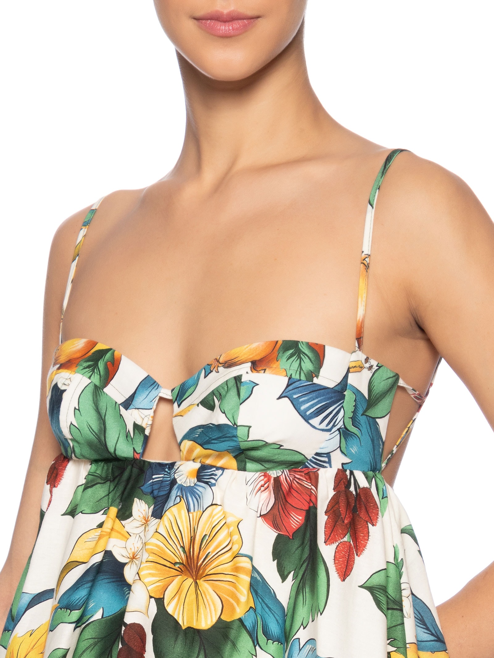 Vestido Curto Balonê Tropicalzinho Amarelo Farm