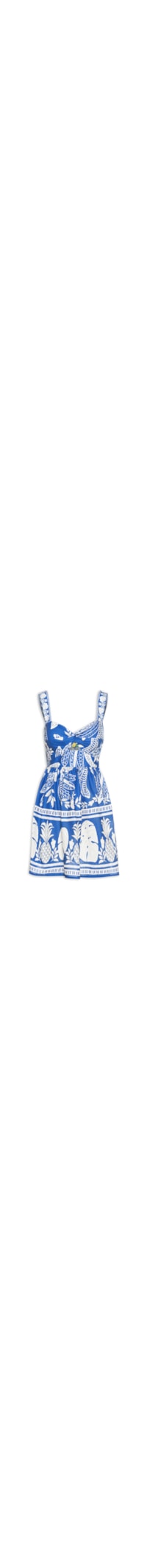 Vestido Curto Banana De Renda - Azul