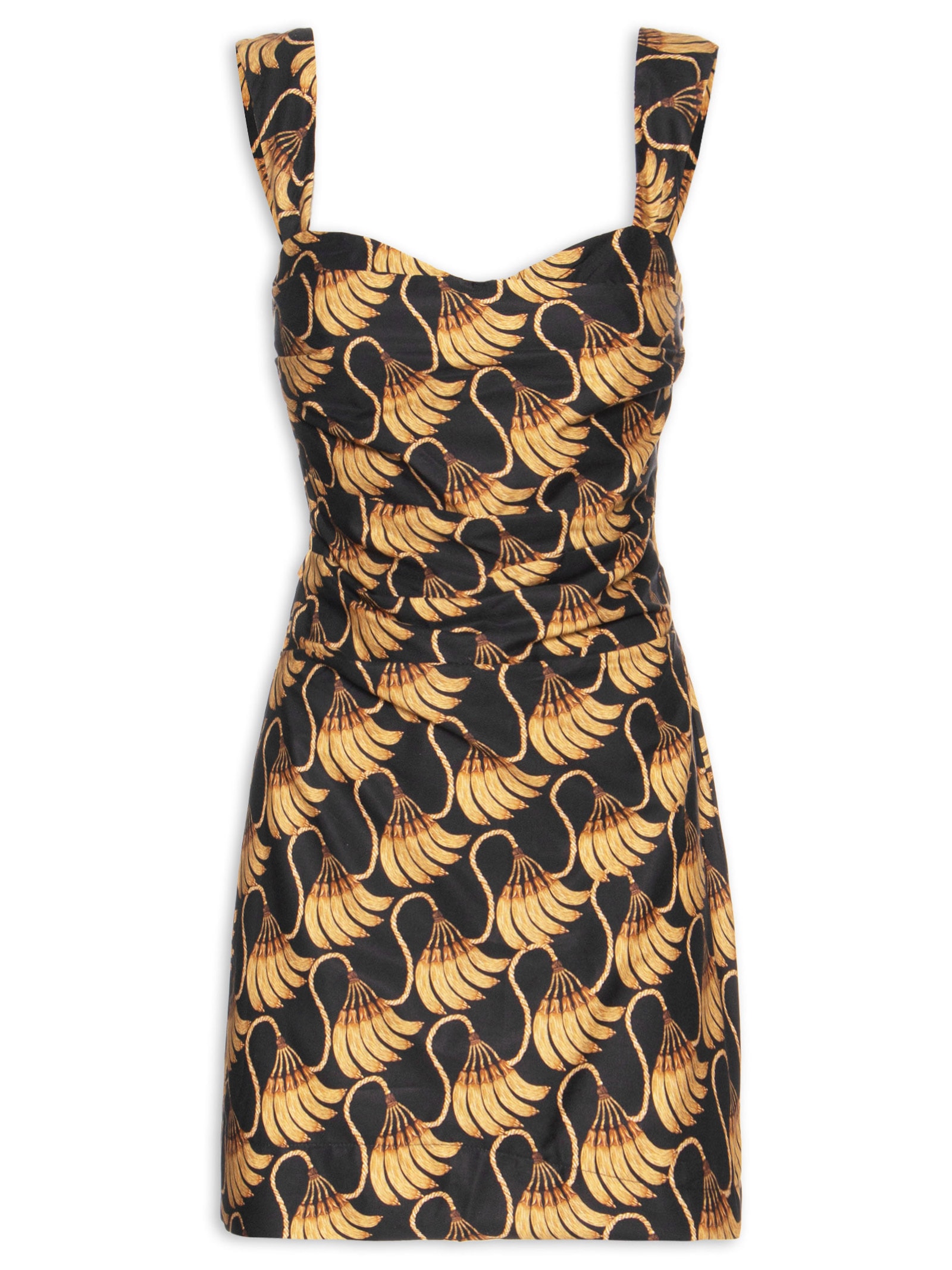 Vestido Curto Banana Tassel Preto Farm