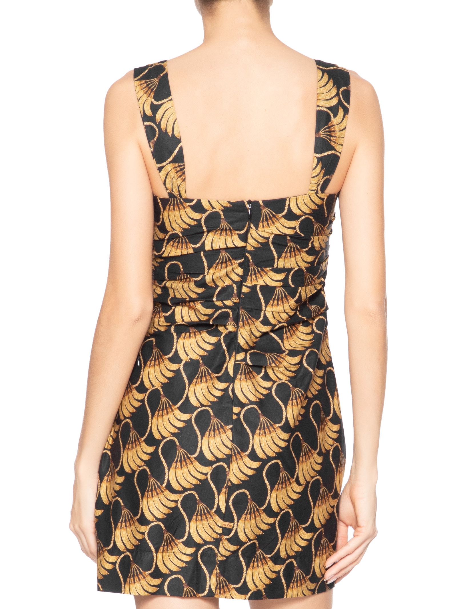 Vestido Curto Banana Tassel Preto Farm