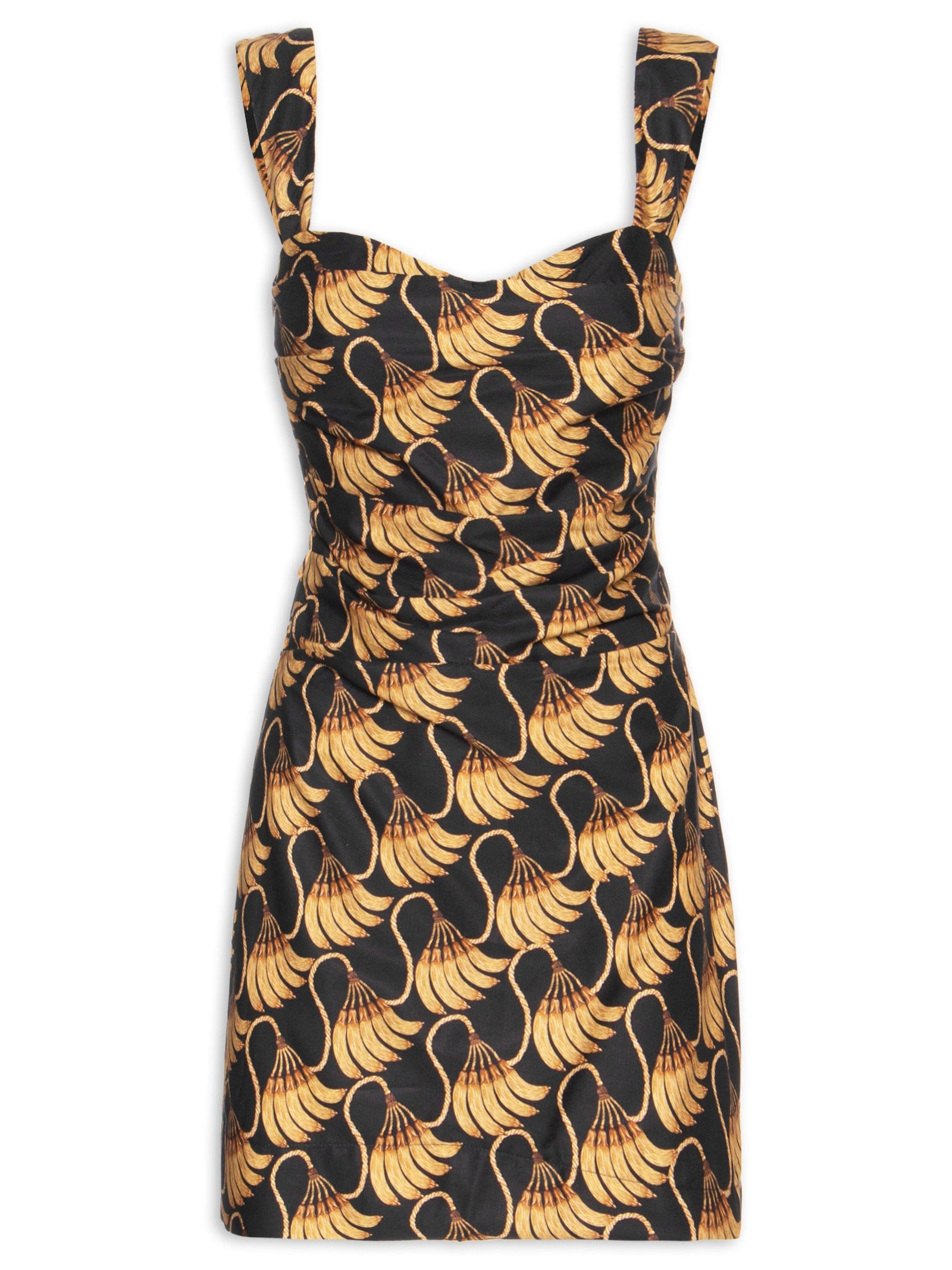Vestido Curto Banana Tassel Preto Farm