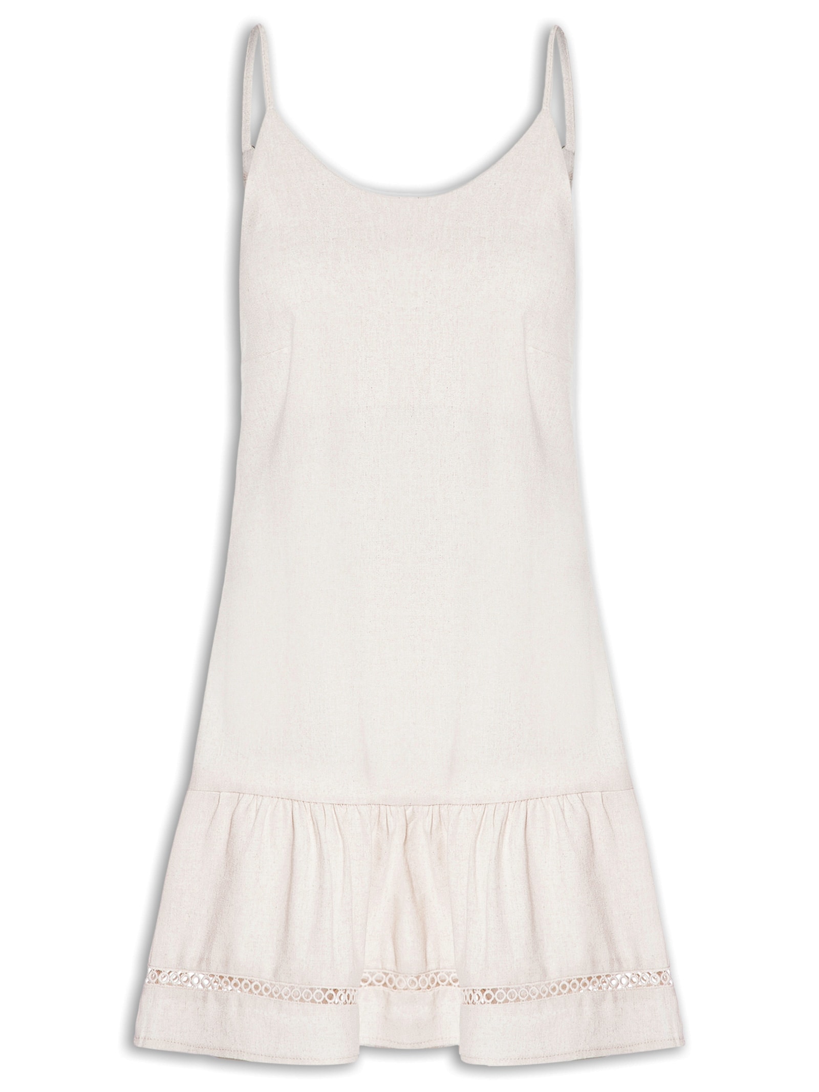 Vestido Curto Barra Detalhada Off White Basiq