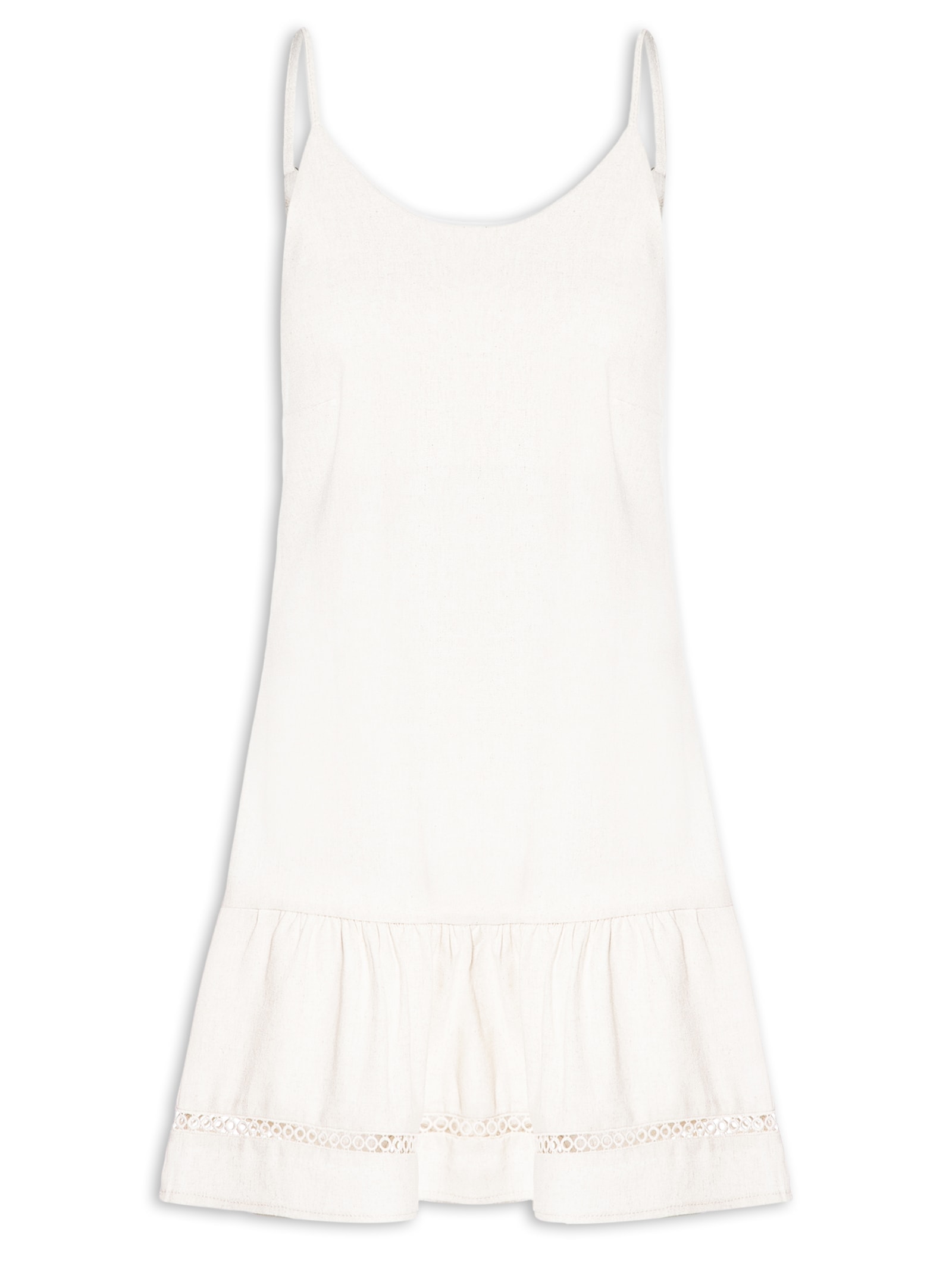 Vestido Curto Barra Detalhada Off White Basiq