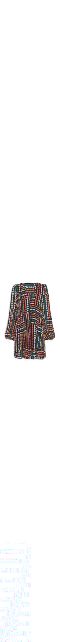 Vestido Curto Bia Corrente Colorido - Preto