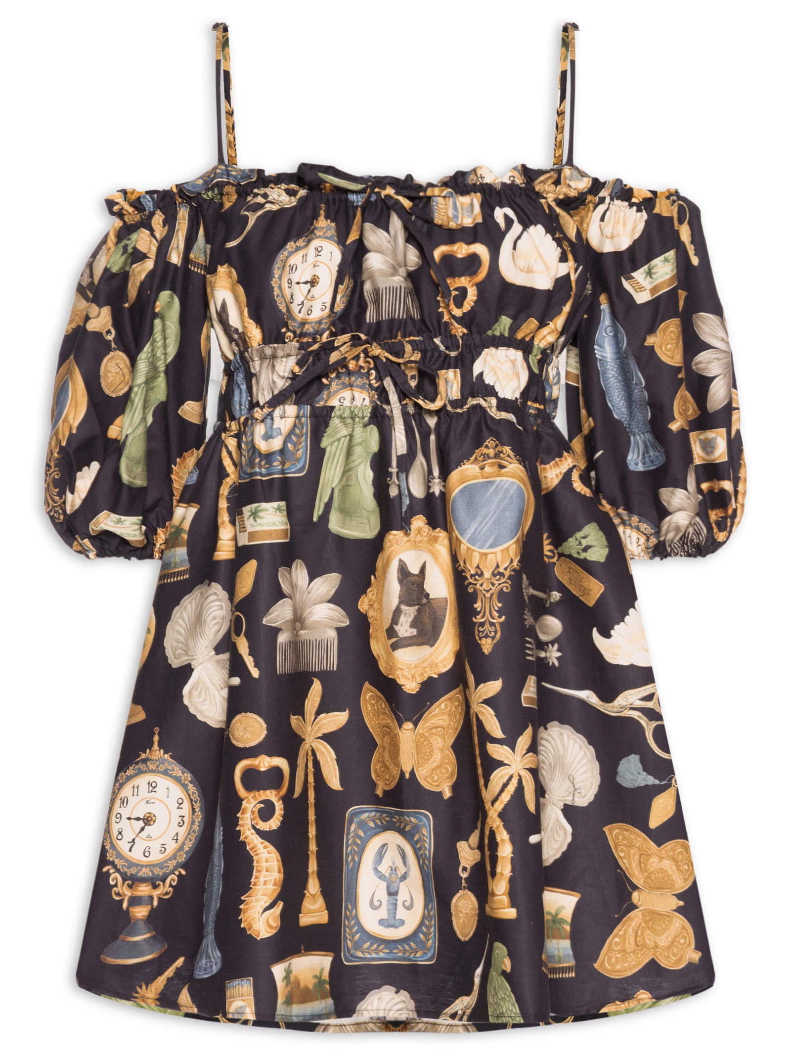 Vestido Curto Bibelô Preto Farm