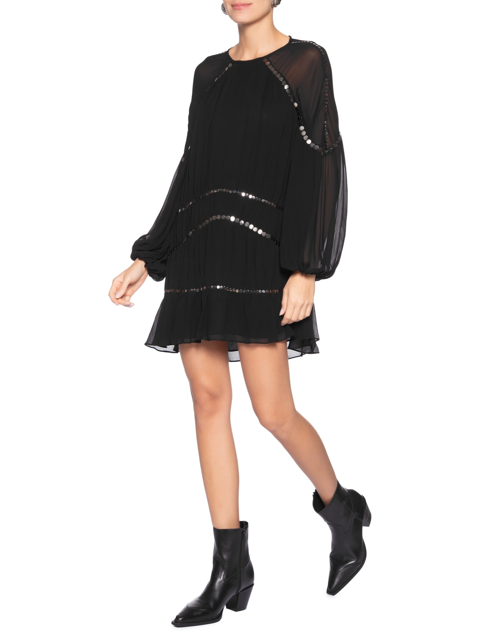 Vestido Curto Boho Preto Animale