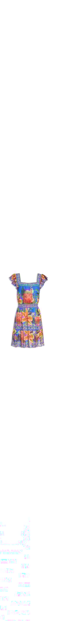 Vestido Curto Bordadeira - Azul