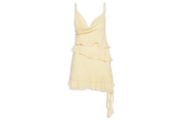 Vestido Curto Bordado Coqueirinho - Amarelo