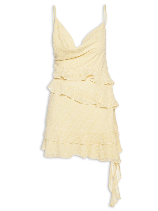 Vestido Curto Bordado Coqueirinho - Amarelo by FARM