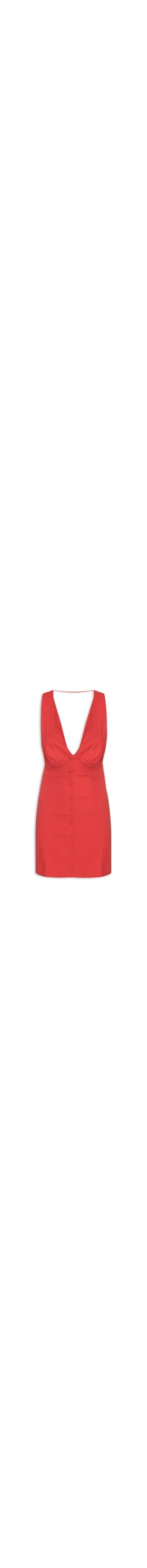 Vestido Curto Botões Frente - Vermelho